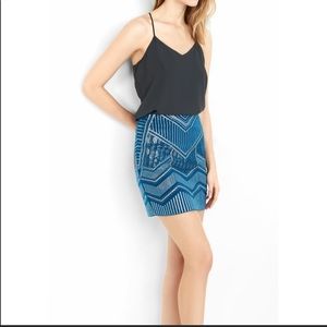 Express Blue Sequin Skirt - XS
